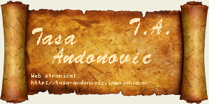 Tasa Andonović vizit kartica